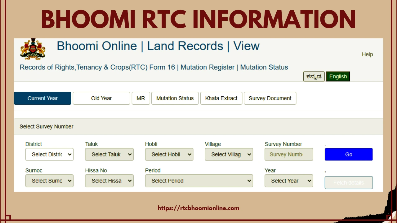 Bhoomi RTC Information