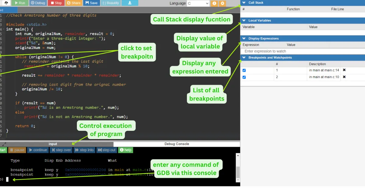 Popular Online GDB Compilers